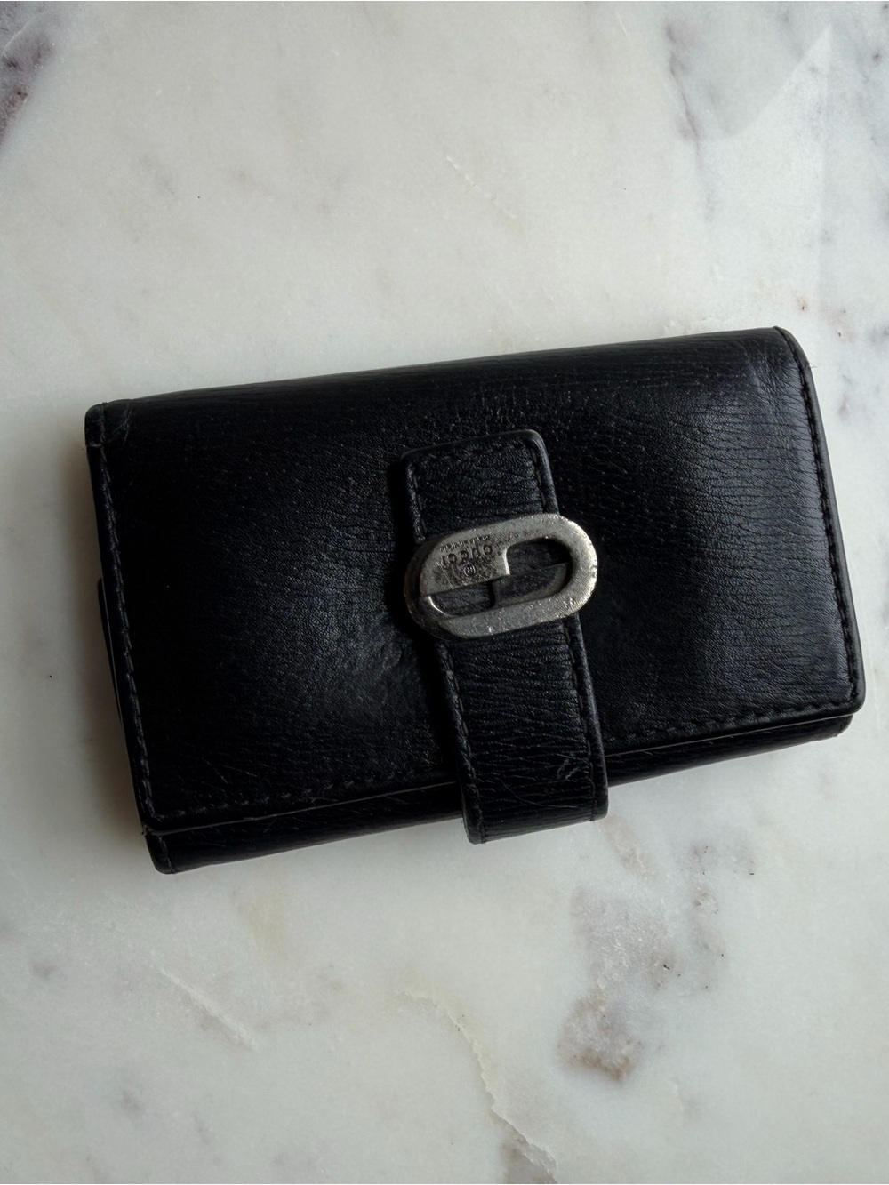 Vintage Gucci, black leather key holder